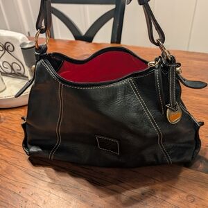 DOONEY AND BOURKE EAST WEST SLOUCH SHOULDER Black Leather Women's Bag